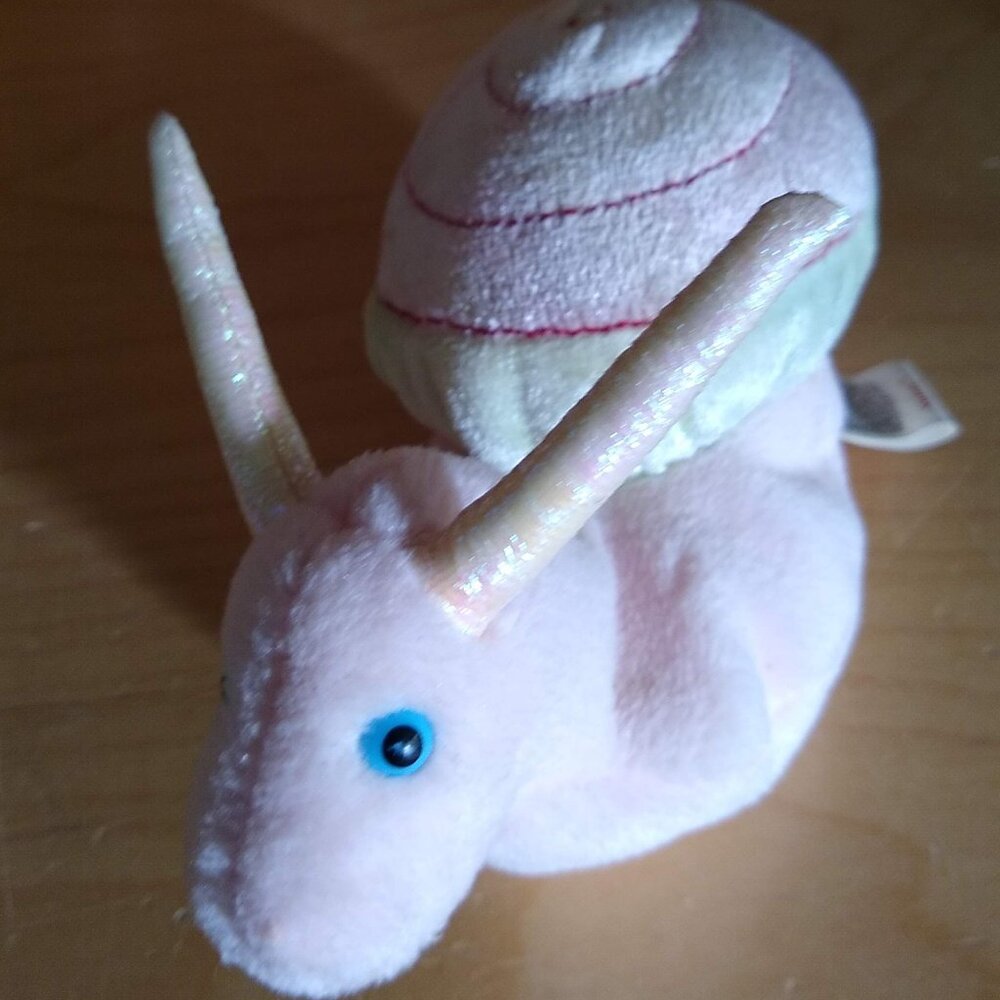 Ty Beanie Babies: SWIRLY the Snail plush size: 7" long 1999 Used